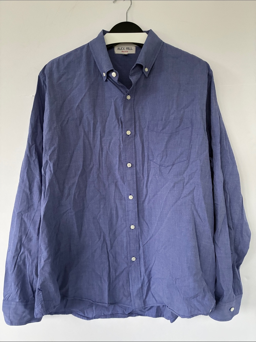 Alex Mill Men's Blue Cotton Button-Down Shirt XL